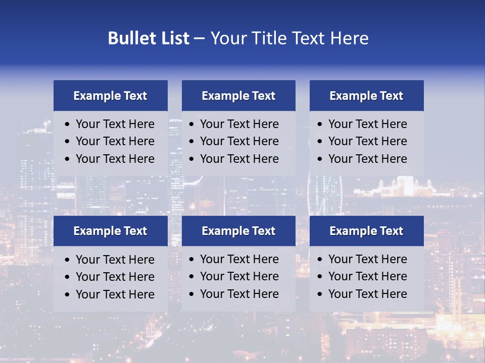 A City Skyline At Night With The Words Name Of Presentation PowerPoint Template