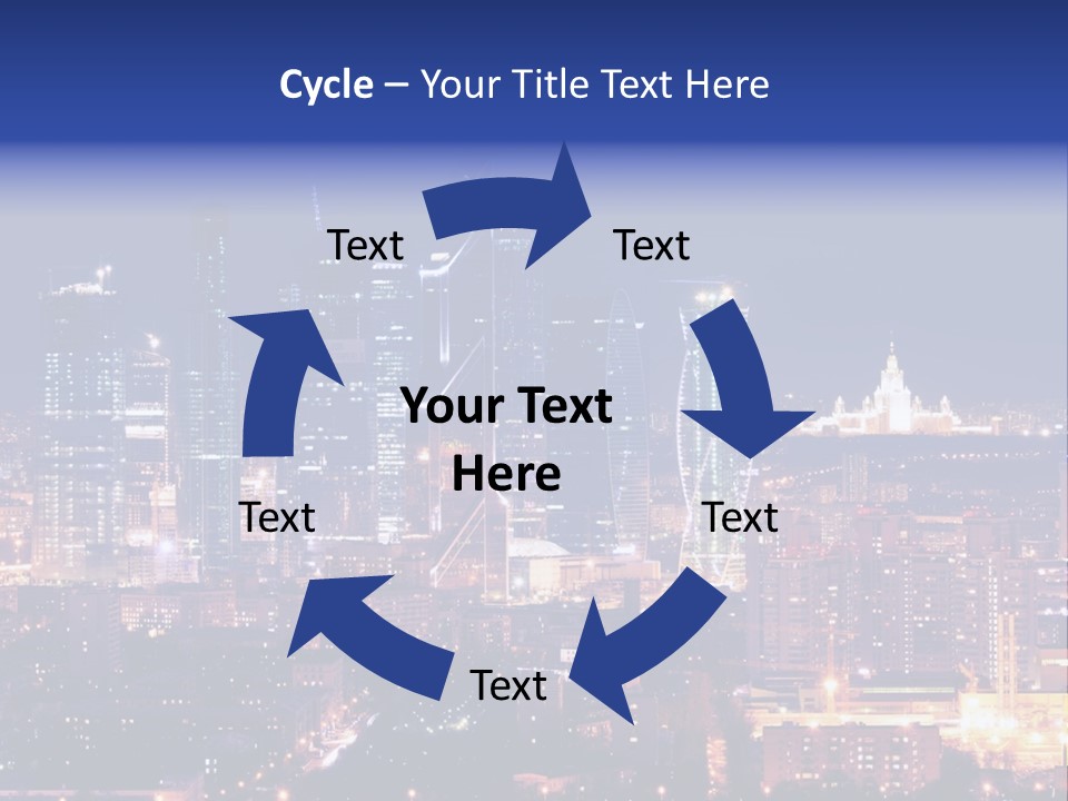 A City Skyline At Night With The Words Name Of Presentation PowerPoint Template