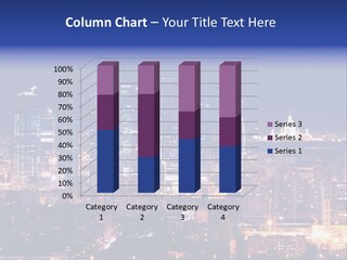 A City Skyline At Night With The Words Name Of Presentation PowerPoint Template