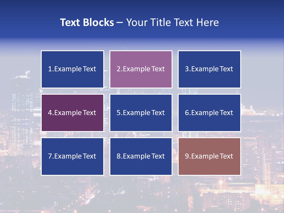 A City Skyline At Night With The Words Name Of Presentation PowerPoint Template