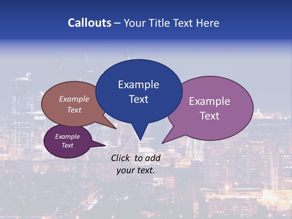 A City Skyline At Night With The Words Name Of Presentation PowerPoint Template