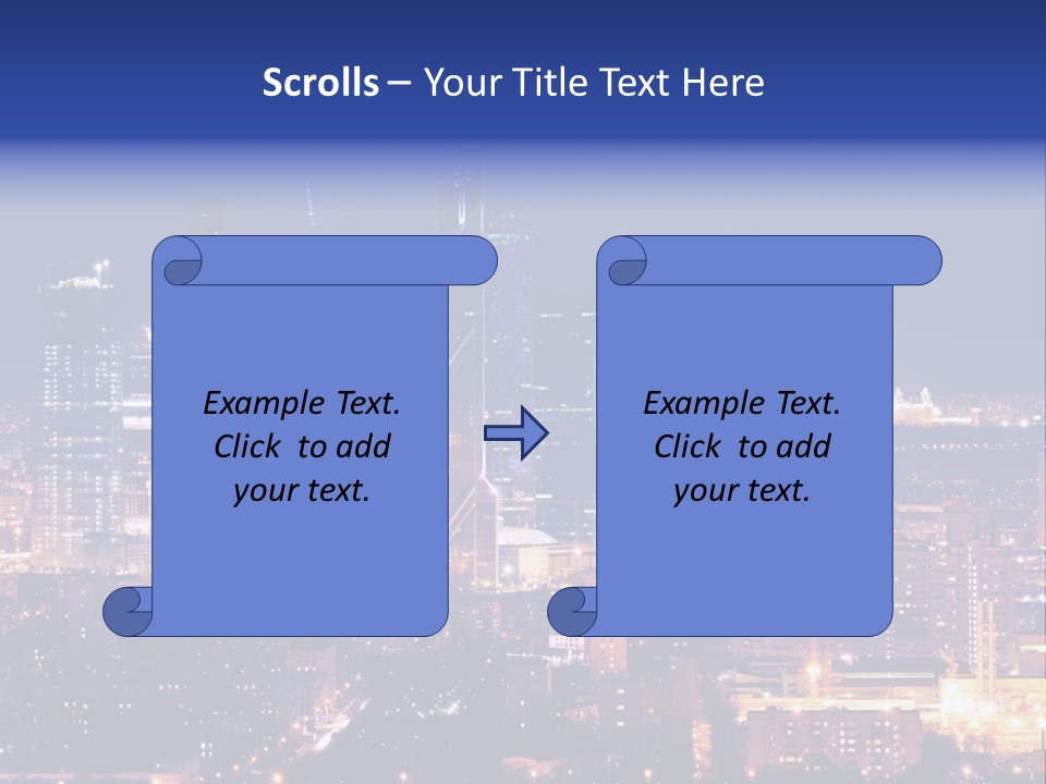 A City Skyline At Night With The Words Name Of Presentation PowerPoint Template