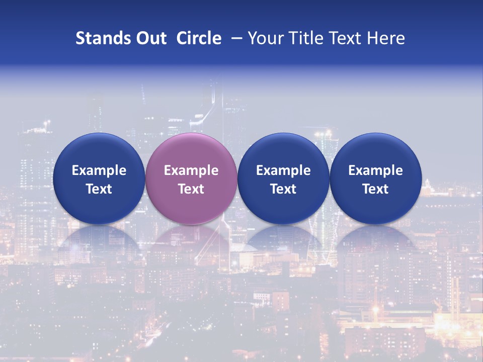 A City Skyline At Night With The Words Name Of Presentation PowerPoint Template