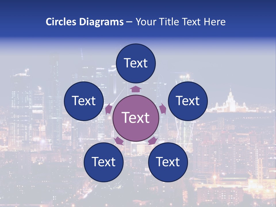 A City Skyline At Night With The Words Name Of Presentation PowerPoint Template