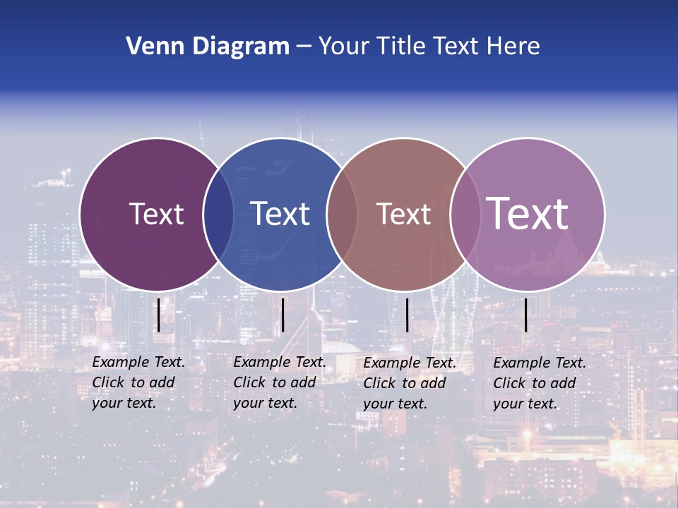 A City Skyline At Night With The Words Name Of Presentation PowerPoint Template