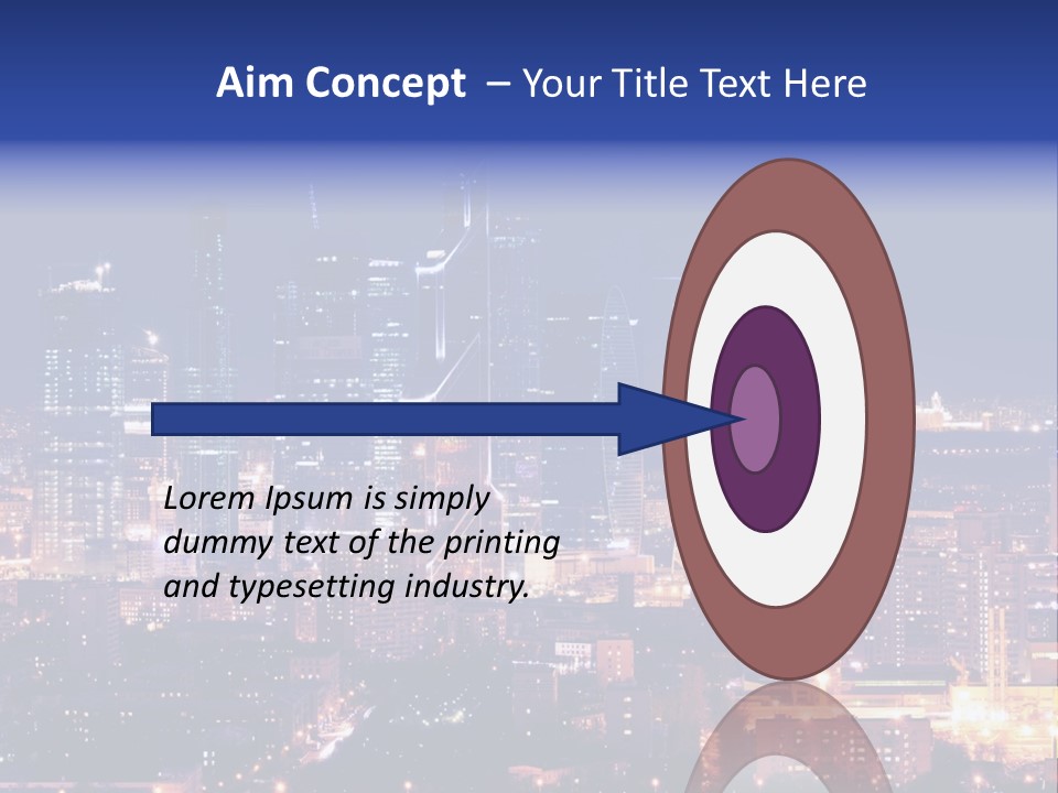 A City Skyline At Night With The Words Name Of Presentation PowerPoint Template