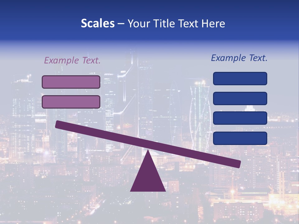A City Skyline At Night With The Words Name Of Presentation PowerPoint Template