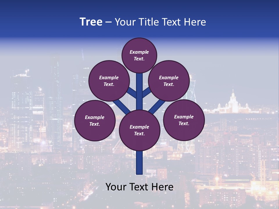 A City Skyline At Night With The Words Name Of Presentation PowerPoint Template