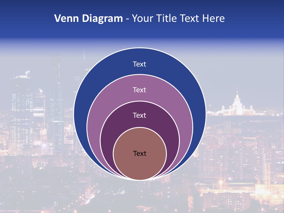 A City Skyline At Night With The Words Name Of Presentation PowerPoint Template