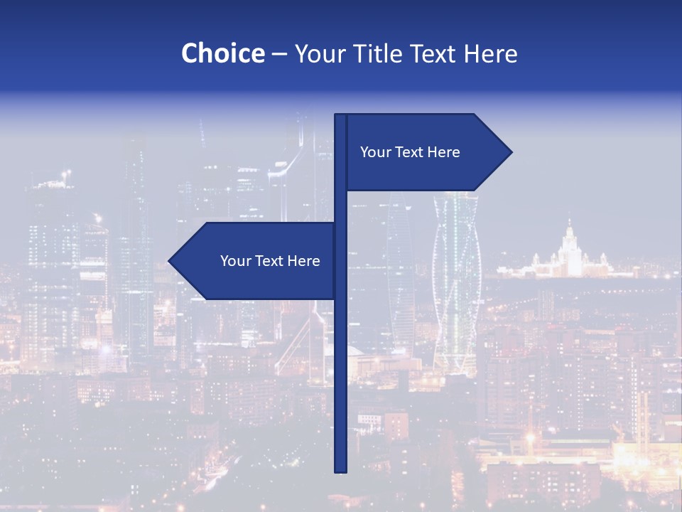 A City Skyline At Night With The Words Name Of Presentation PowerPoint Template