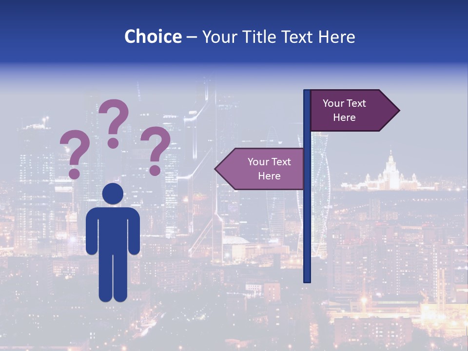 A City Skyline At Night With The Words Name Of Presentation PowerPoint Template