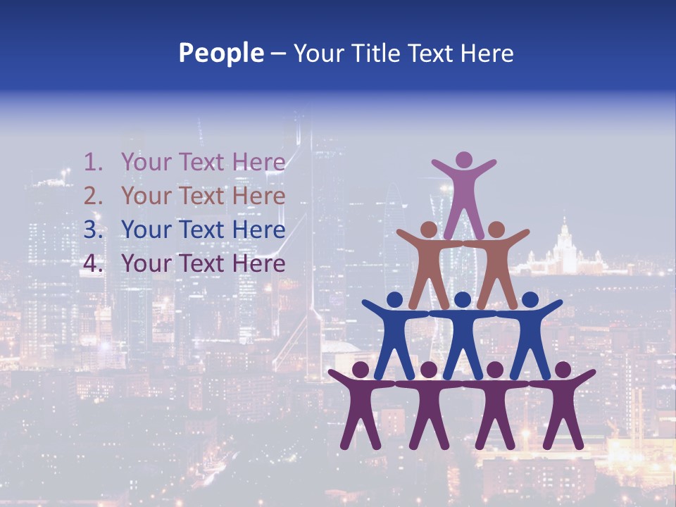 A City Skyline At Night With The Words Name Of Presentation PowerPoint Template