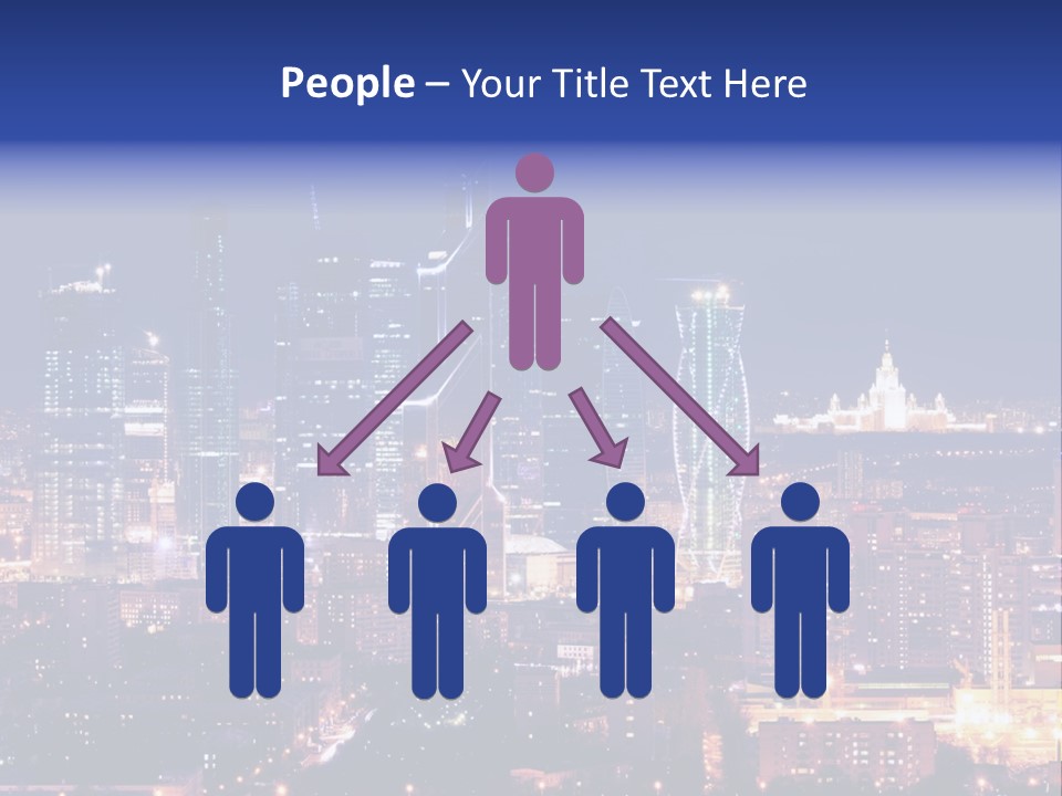 A City Skyline At Night With The Words Name Of Presentation PowerPoint Template