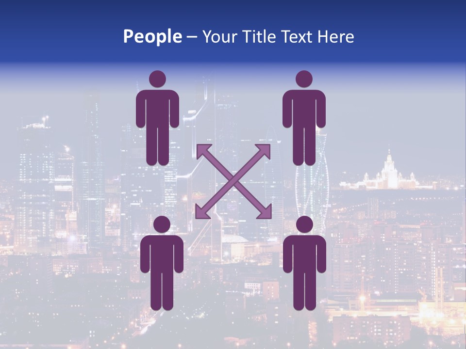 A City Skyline At Night With The Words Name Of Presentation PowerPoint Template