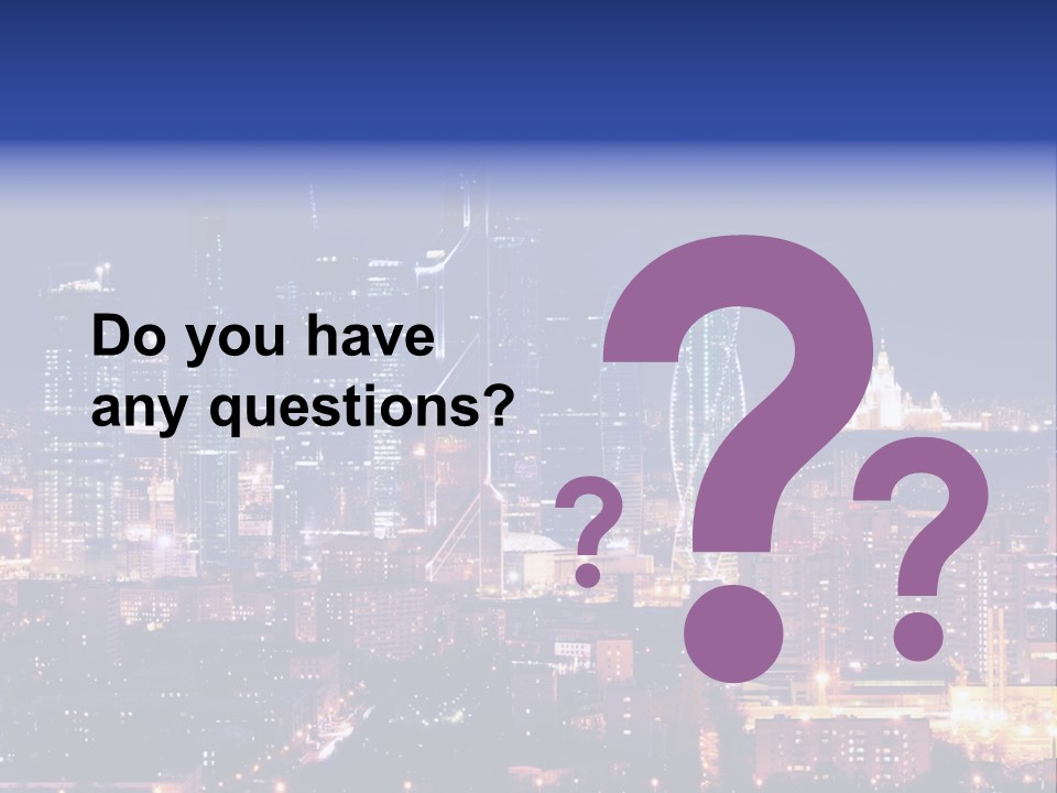 A City Skyline At Night With The Words Name Of Presentation PowerPoint Template