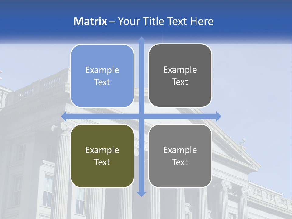 A Building With Columns And A Flag On Top PowerPoint Template