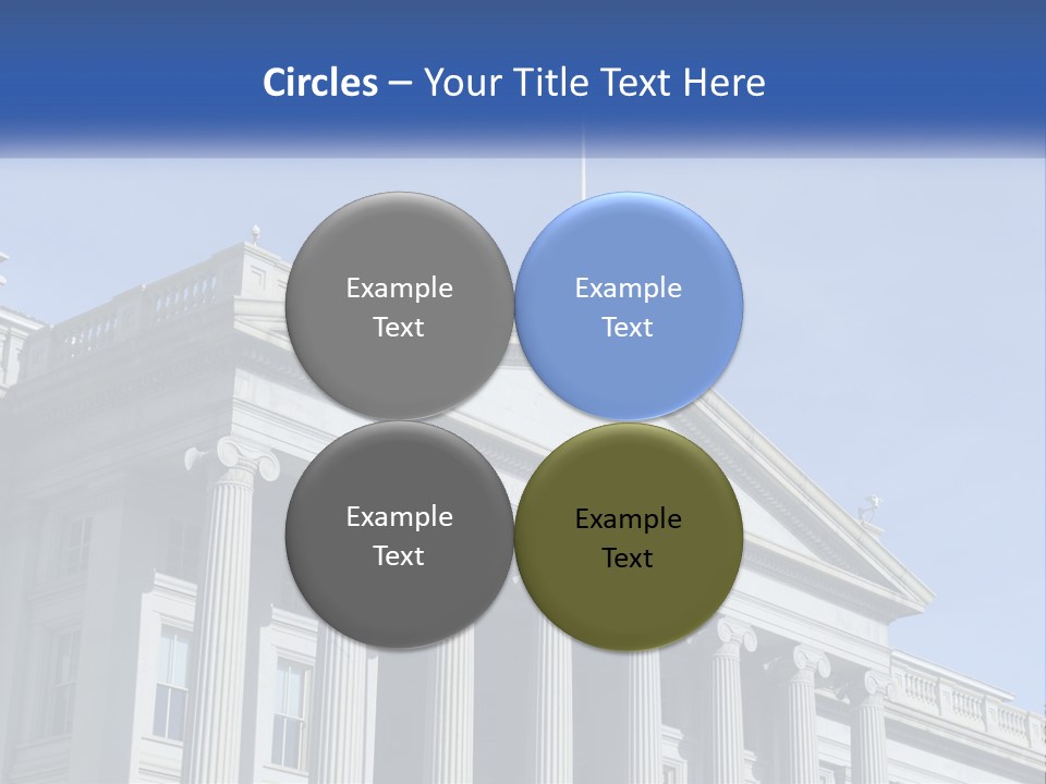 A Building With Columns And A Flag On Top PowerPoint Template