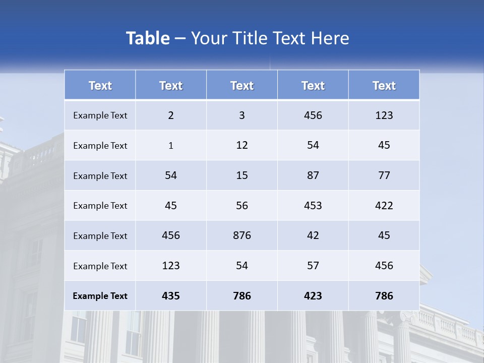 A Building With Columns And A Flag On Top PowerPoint Template