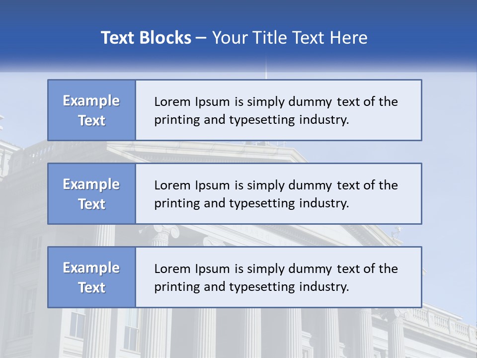 A Building With Columns And A Flag On Top PowerPoint Template