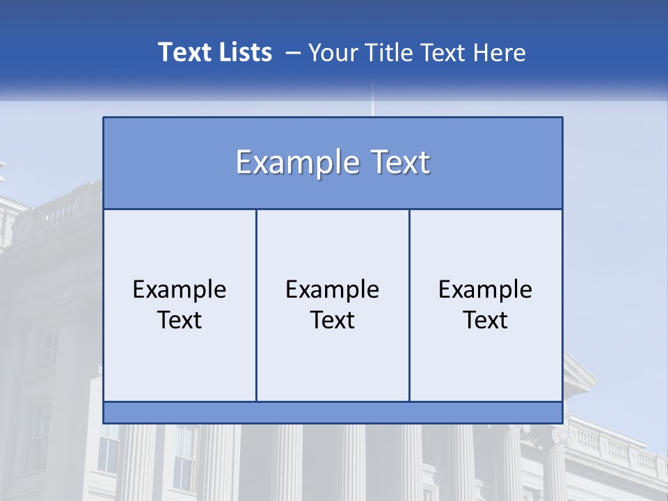 A Building With Columns And A Flag On Top PowerPoint Template