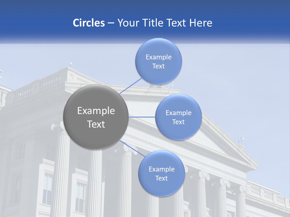 A Building With Columns And A Flag On Top PowerPoint Template