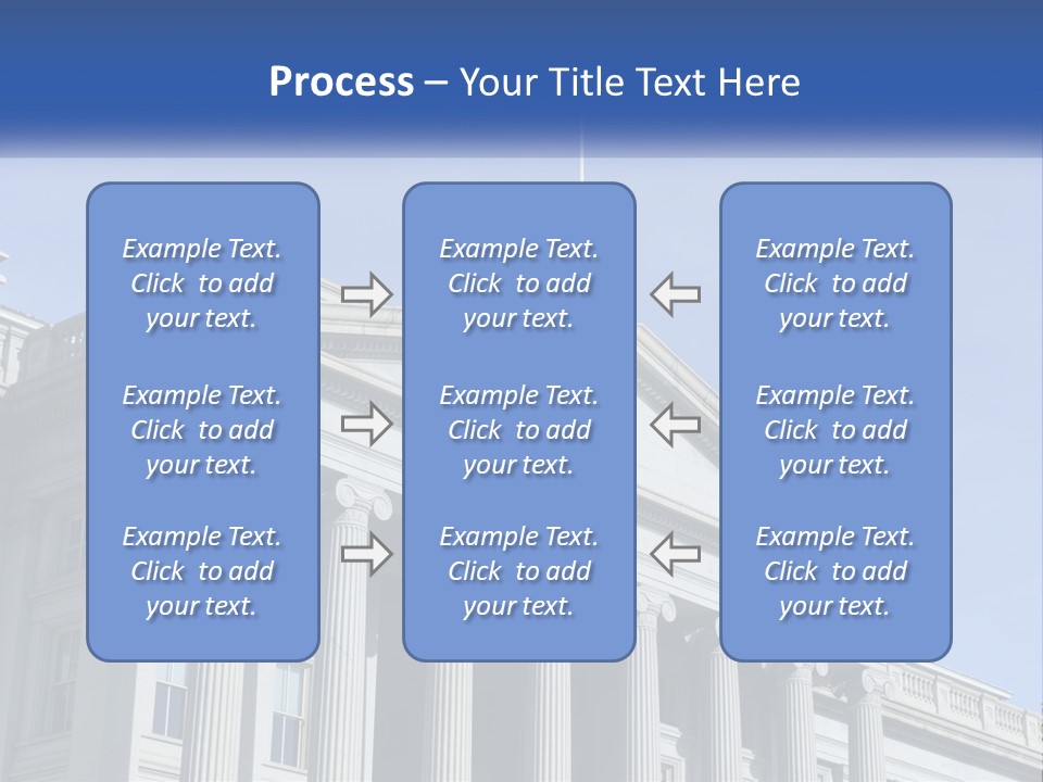 A Building With Columns And A Flag On Top PowerPoint Template