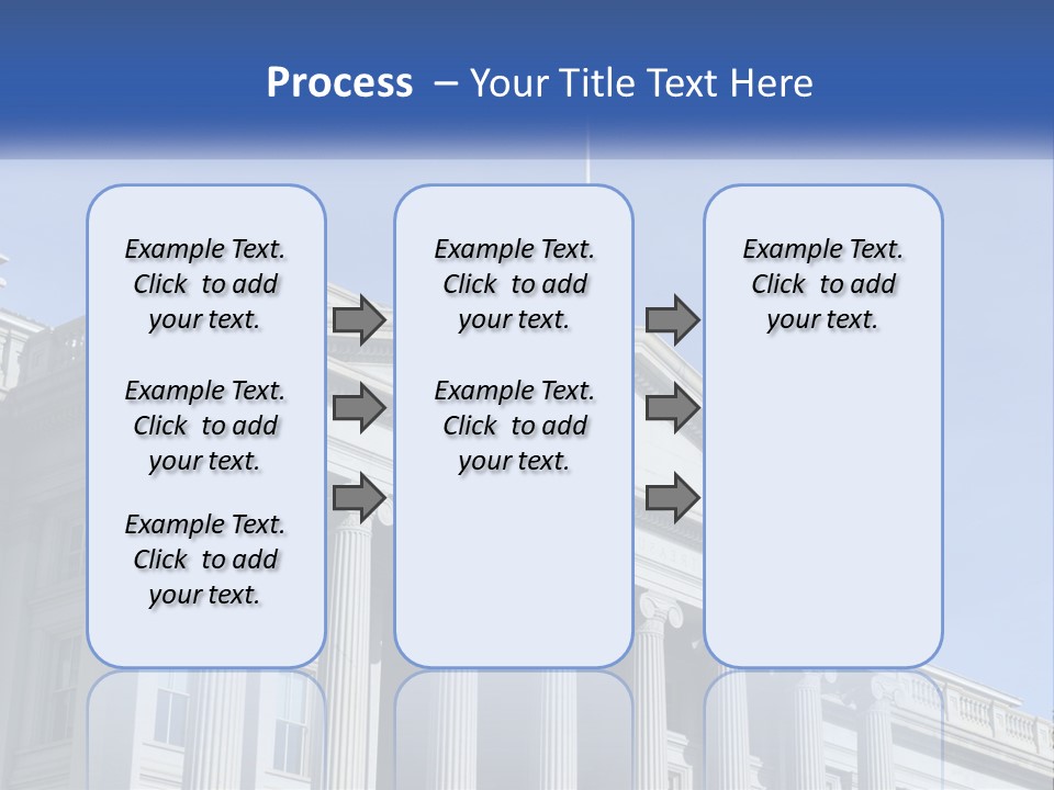 A Building With Columns And A Flag On Top PowerPoint Template