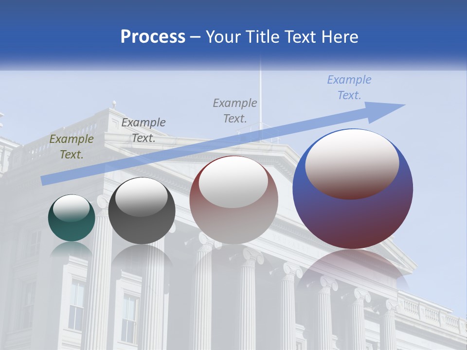 A Building With Columns And A Flag On Top PowerPoint Template