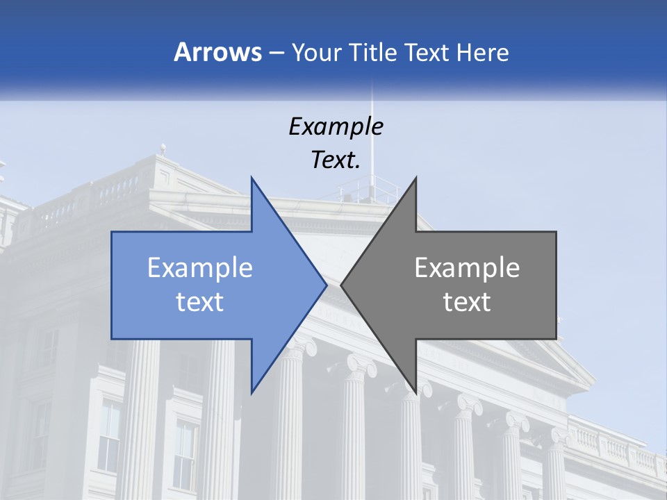 A Building With Columns And A Flag On Top PowerPoint Template