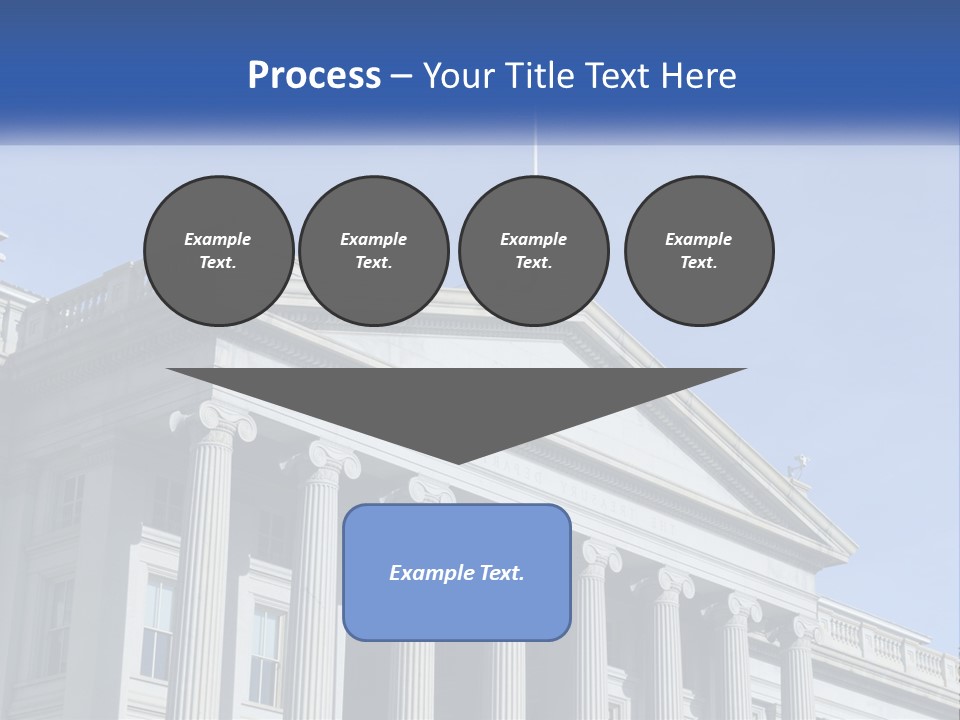 A Building With Columns And A Flag On Top PowerPoint Template