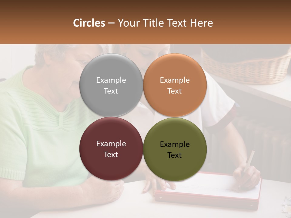 A Woman Sitting Next To A Woman Who Is Writing On A Piece Of Paper PowerPoint Template