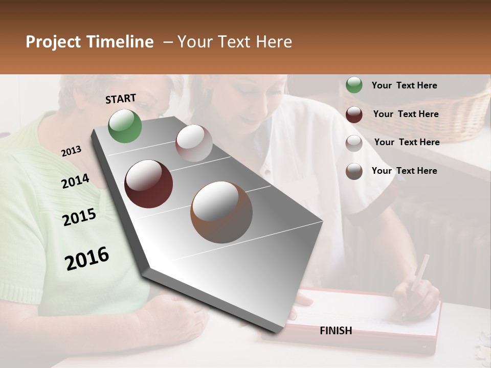 A Woman Sitting Next To A Woman Who Is Writing On A Piece Of Paper PowerPoint Template