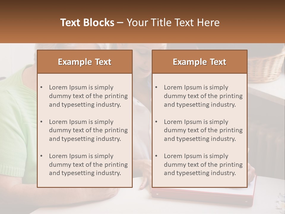A Woman Sitting Next To A Woman Who Is Writing On A Piece Of Paper PowerPoint Template