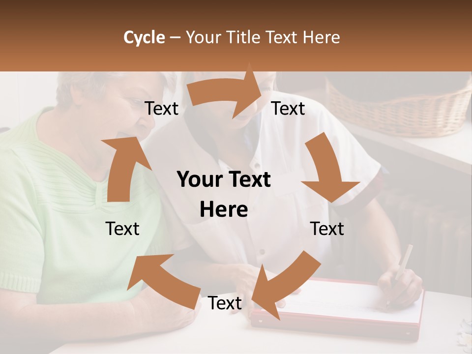 A Woman Sitting Next To A Woman Who Is Writing On A Piece Of Paper PowerPoint Template