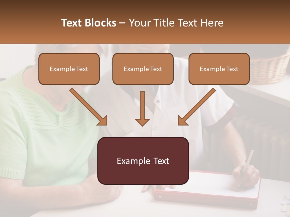 A Woman Sitting Next To A Woman Who Is Writing On A Piece Of Paper PowerPoint Template