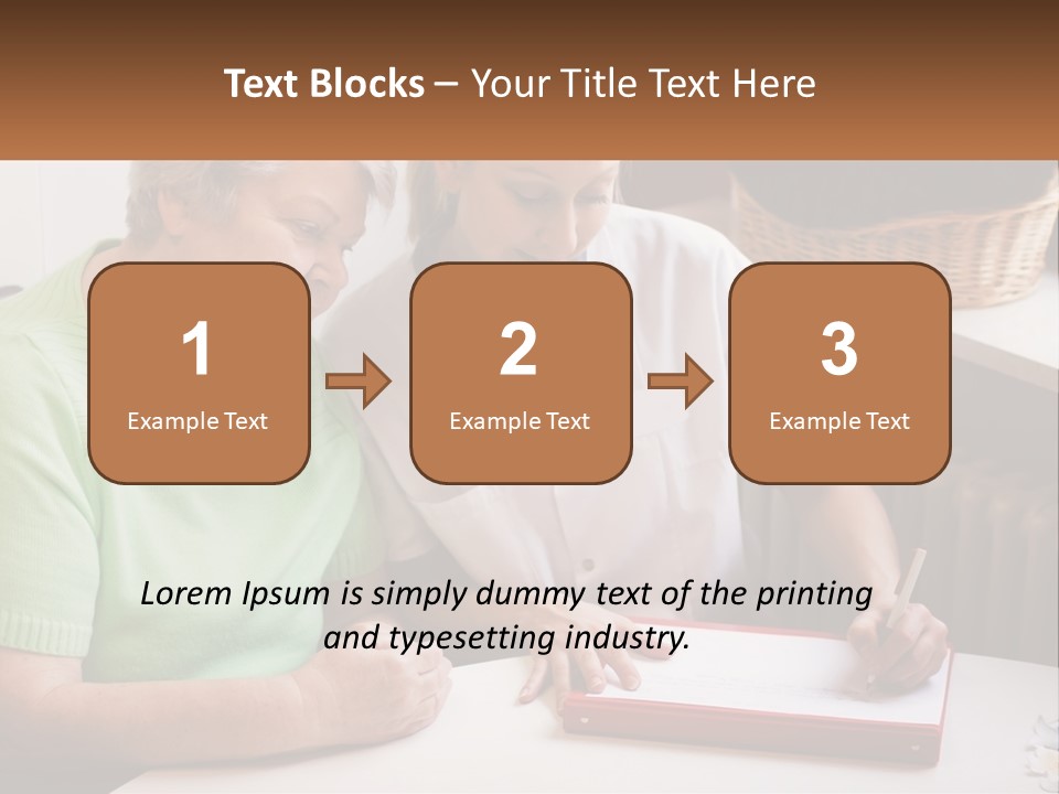 A Woman Sitting Next To A Woman Who Is Writing On A Piece Of Paper PowerPoint Template