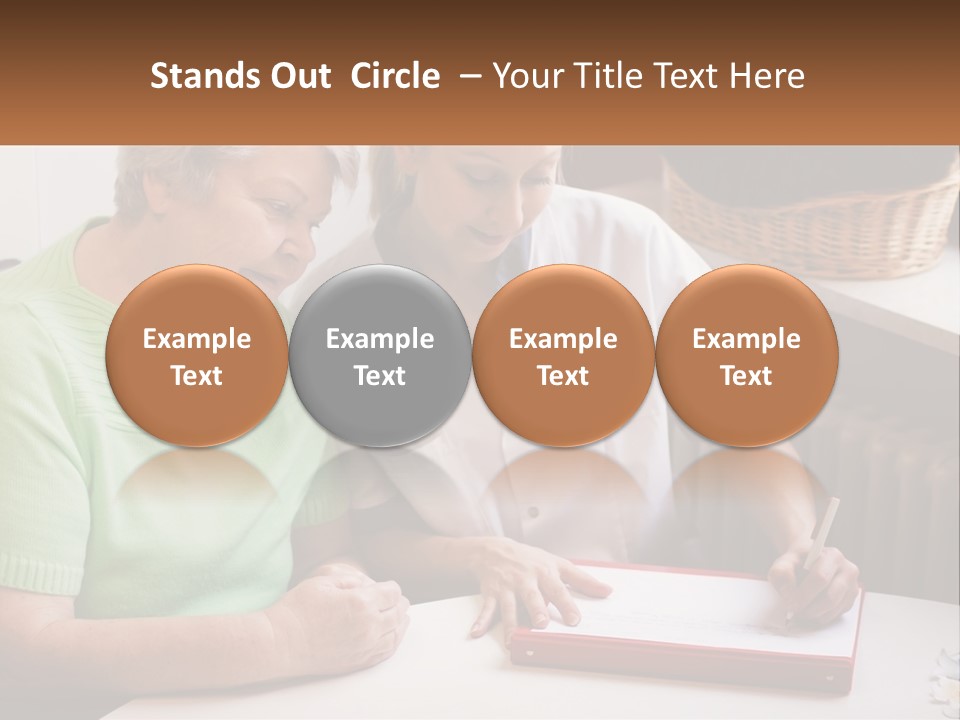 A Woman Sitting Next To A Woman Who Is Writing On A Piece Of Paper PowerPoint Template