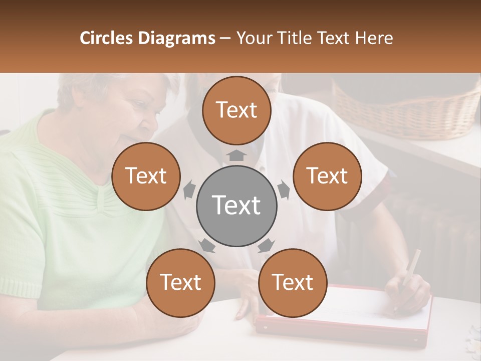 A Woman Sitting Next To A Woman Who Is Writing On A Piece Of Paper PowerPoint Template