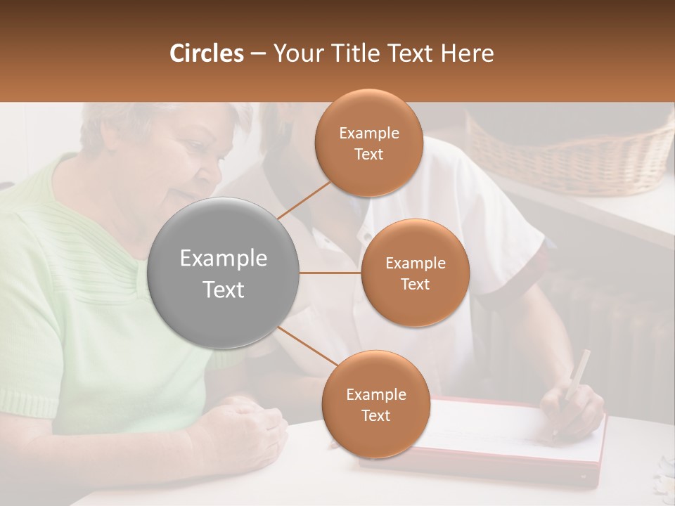 A Woman Sitting Next To A Woman Who Is Writing On A Piece Of Paper PowerPoint Template