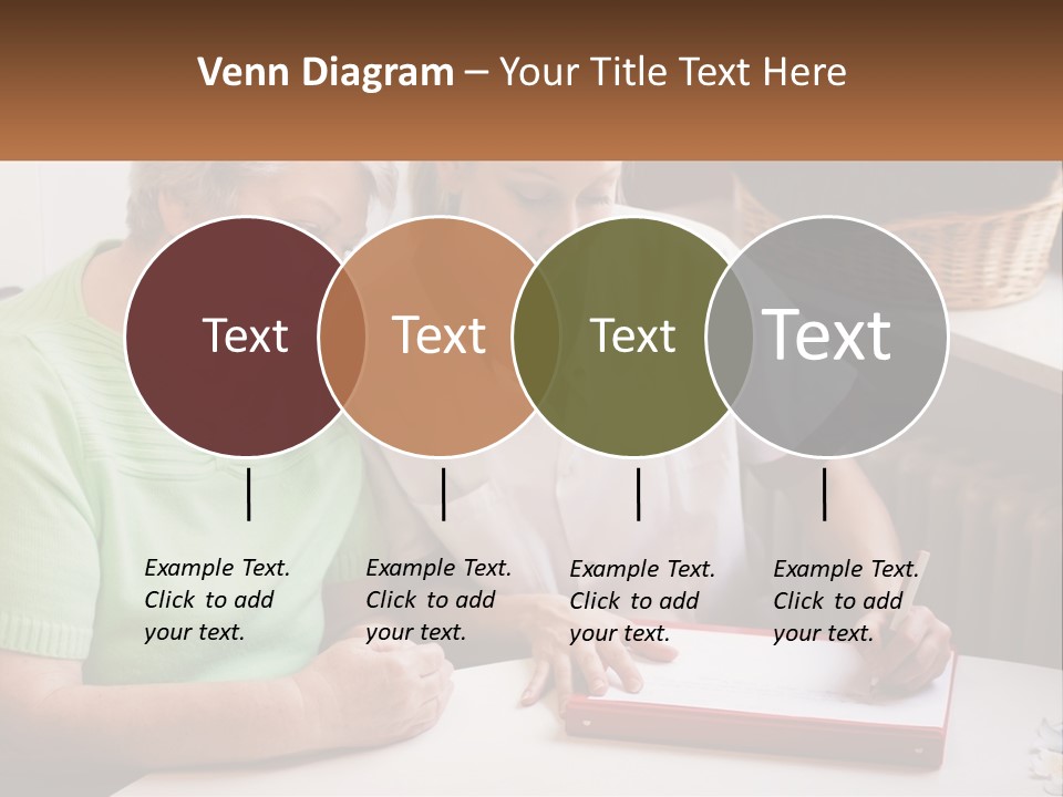 A Woman Sitting Next To A Woman Who Is Writing On A Piece Of Paper PowerPoint Template