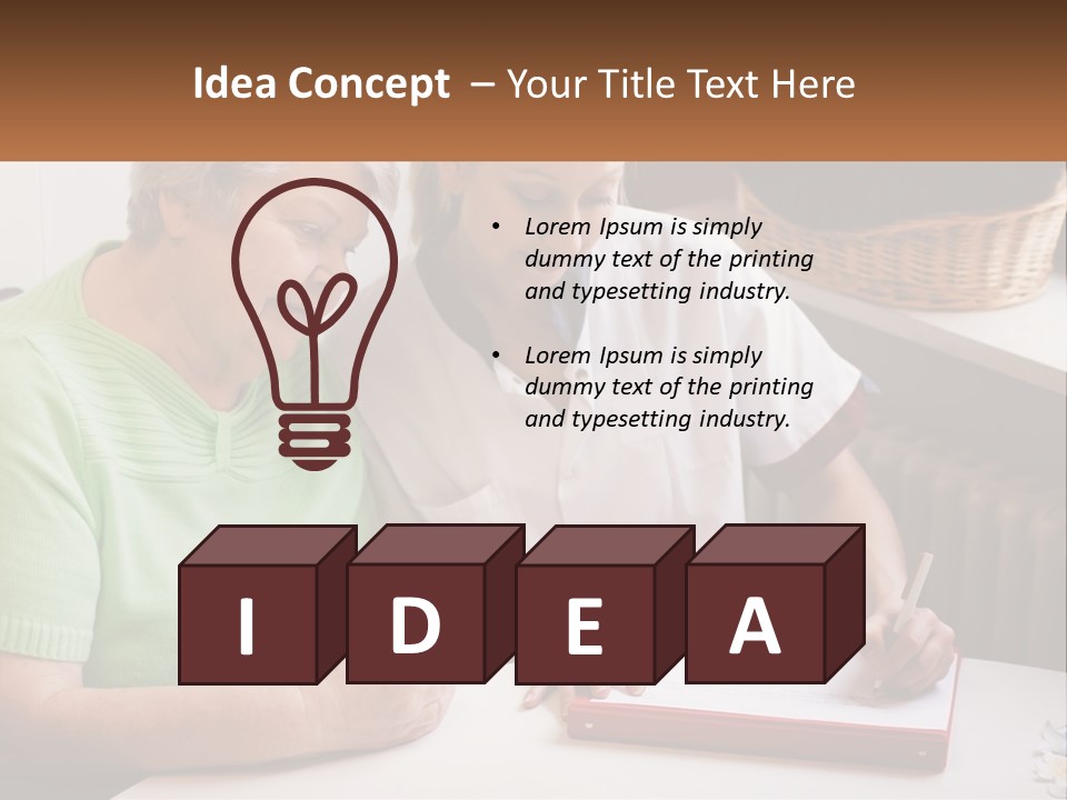 A Woman Sitting Next To A Woman Who Is Writing On A Piece Of Paper PowerPoint Template