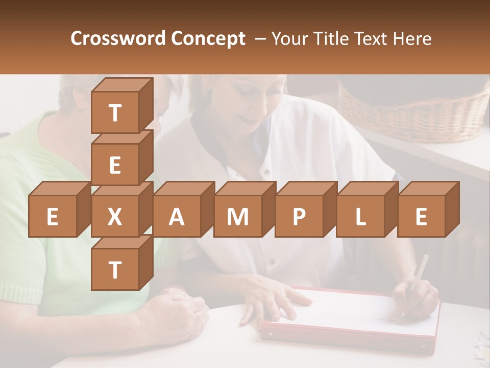 A Woman Sitting Next To A Woman Who Is Writing On A Piece Of Paper PowerPoint Template