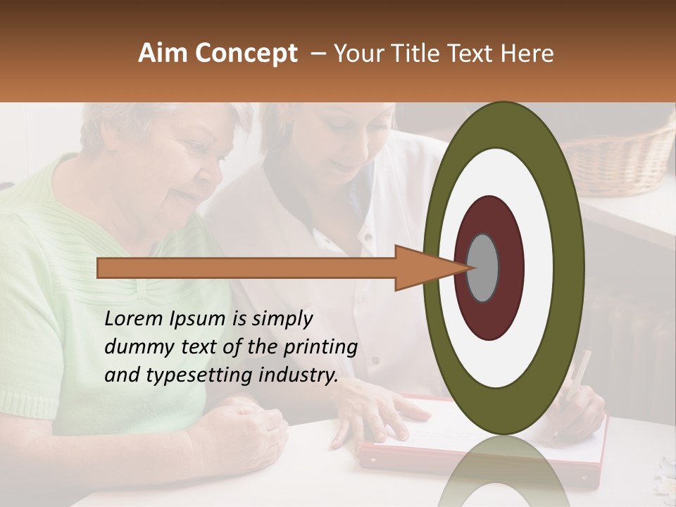 A Woman Sitting Next To A Woman Who Is Writing On A Piece Of Paper PowerPoint Template