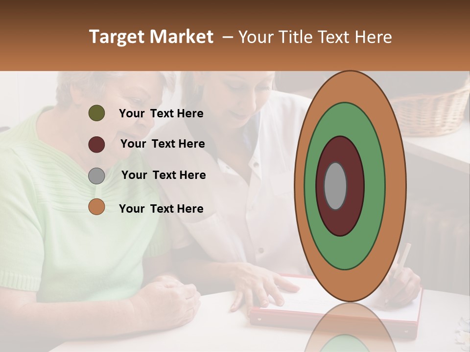 A Woman Sitting Next To A Woman Who Is Writing On A Piece Of Paper PowerPoint Template