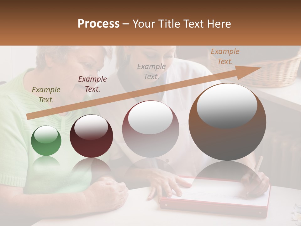 A Woman Sitting Next To A Woman Who Is Writing On A Piece Of Paper PowerPoint Template