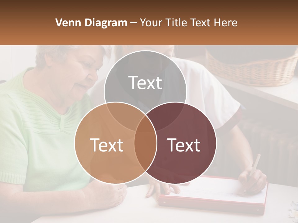 A Woman Sitting Next To A Woman Who Is Writing On A Piece Of Paper PowerPoint Template