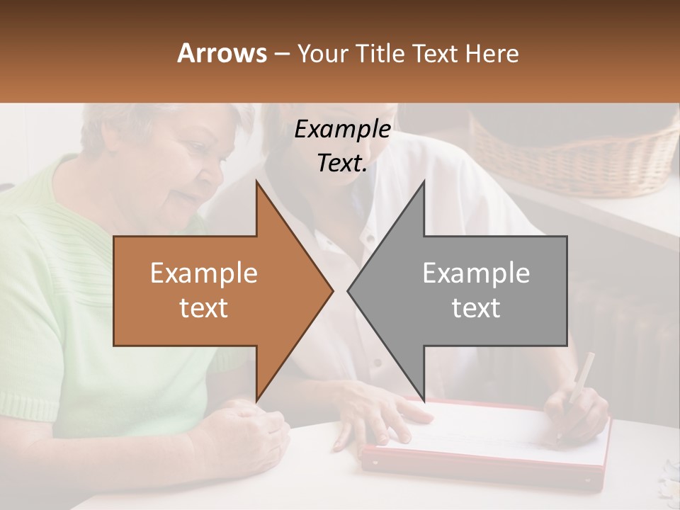 A Woman Sitting Next To A Woman Who Is Writing On A Piece Of Paper PowerPoint Template