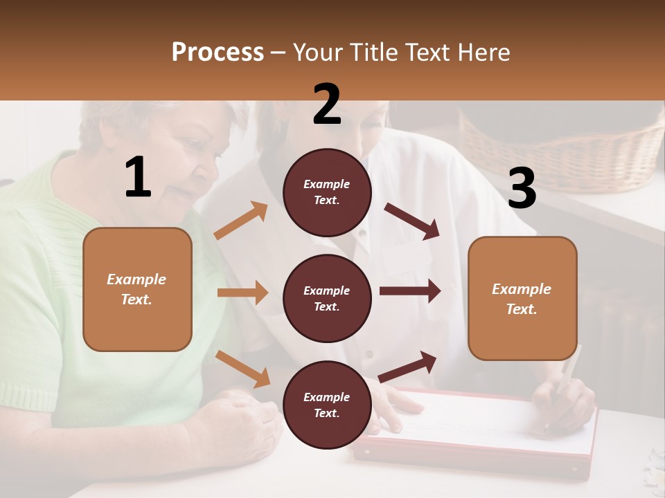 A Woman Sitting Next To A Woman Who Is Writing On A Piece Of Paper PowerPoint Template