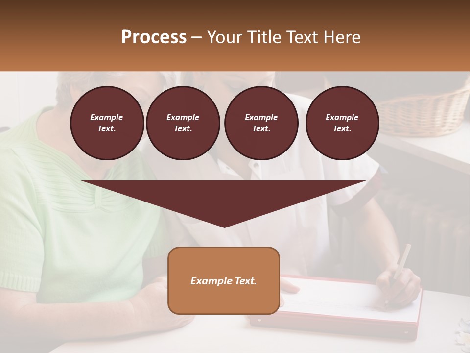 A Woman Sitting Next To A Woman Who Is Writing On A Piece Of Paper PowerPoint Template