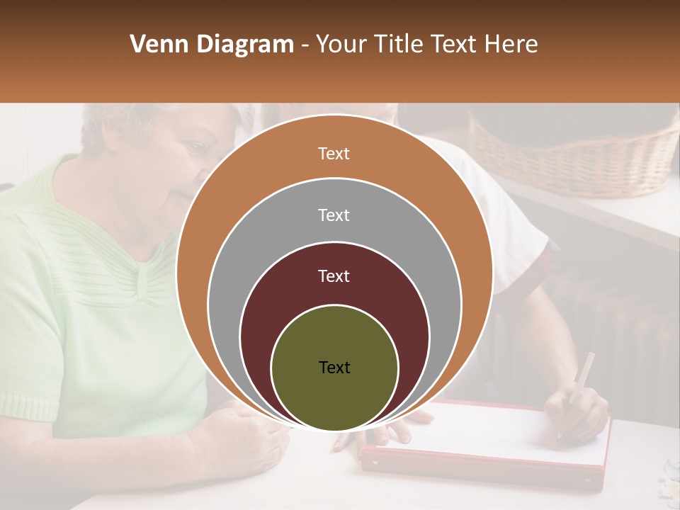 A Woman Sitting Next To A Woman Who Is Writing On A Piece Of Paper PowerPoint Template